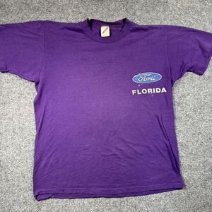 Jerzees Vintage Single Stitch Men Lg‎ Tshirt Purple Work Shirt Mechanic
